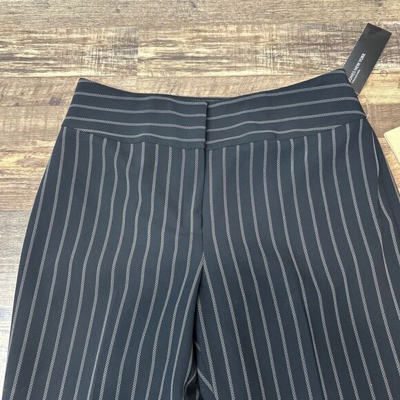 Jones New York Suit Pants Black Pinstriped Lined Poly Blend Size 6 Stretch - Picture 2 of 11